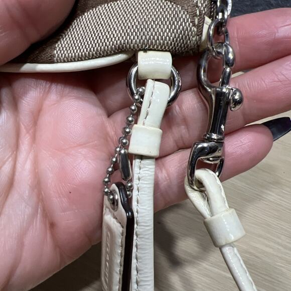 Coach Monogram Wristlet Mini Bag Brown - Picture 5 of 14